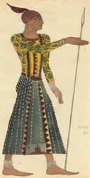 Costume design for the ballet Cleopatra by A. Arensky