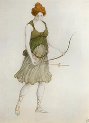 Hunting Nymph, costume sketch for Leo Delibes