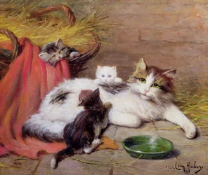 Cat with kittens, 1924