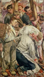 The Men, left panel from The Age of the Worker
