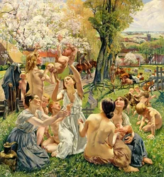 The Morning, left panel from the triptych 