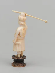 Black pawn, chess piece, India, circa 1820
