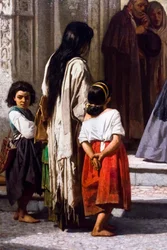 Young Woman Giving Charity at the Entrance to the Chapel of the San Sebastian Hospital in Cordoba (detail)