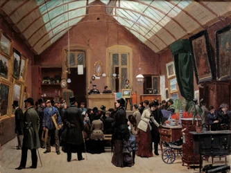 A sales room in the 19th century