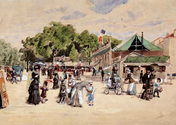 The Walk to the Fairground. Painting by Leon Joseph Voirin (1833-1887)