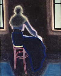 Young Woman on a Stool