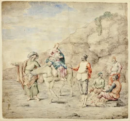 Holy Family Passing Four Men