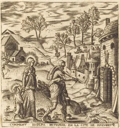 Joseph, Mary and Jesus Returning to Nazareth