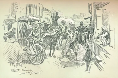 A Street Scene in Delhi, c1903