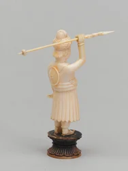 Black pawn, chess piece, India, circa 1820