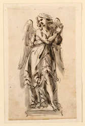 Design for Sculpture, Angel in Adoration