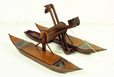 Lagoon dredge, model after a drawing by Leonardo da Vinci (1452-1519). Museum of Science and Technology, Milan