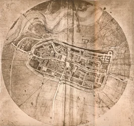 A Map Representing the Town of Imola, Italy