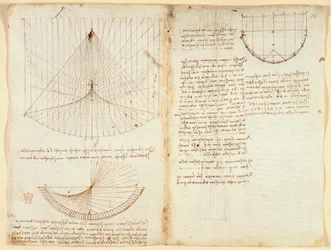Notes and Diagram on Optics, Concerning the Caustics of Reflection, c.1503-5