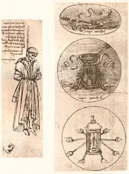 Drawings of Bernardo di Bandino Baroncelli Hanged, and Emblems