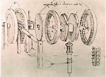 Extract from a Da Vinci Manuscript describing the principle and the construction of the Transformation of Alternate Motion into Continuous Motion