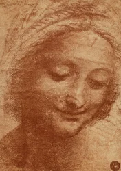 Head of a Woman or Saint Anne, drawing by Leonardo da Vinci, study for the head of Saint Anne in Leonardo