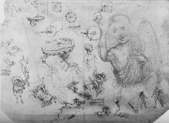 Studies of an Angel, of Horsemen and of Other Figures