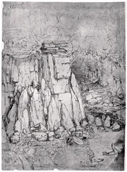 Study of a rocky cavern with ducks