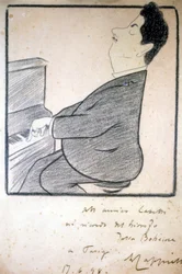 Portrait of Giacomo Puccini (1858-1924), Italian composer. Caricature by Leonetto Cappiello.