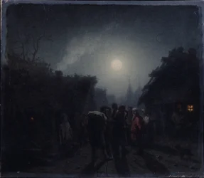 Before a Tavern. Night Scene, 1860s-1870s