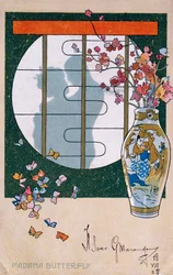 Postcard for the premiere of Madame Butterfly in Brescia