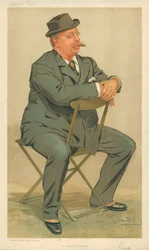 Sir J. R. S. Vine, The Imperial Institute, 27 July 1893, Vanity Fair cartoon