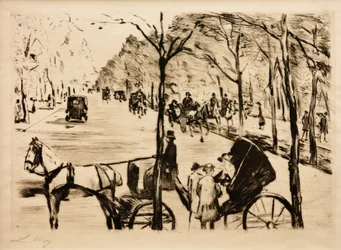 Alley in the Tiergarten with Carriage in the Foreground
