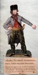 French Revolution: member of the Revolutionary Committee. Gouache of the Lesueur brothers. 18th century. Musee Carnavalet, Paris
