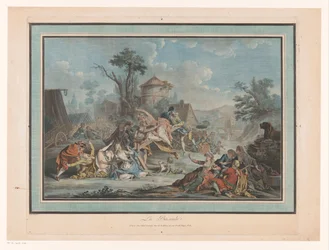 Village Festival with Various Figures at a Seesaw