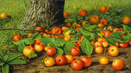 Still Life with Apples by a Tree