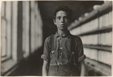 Jo Bodeon, a Back-Roper in Mule Room, Chase Cotton Mill, Burlington, Vermont