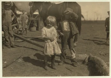 Cotton Picker Aged 4 Who Picks 15 Pounds a Day Regularly and 7 Year Old Who Picks 50. They Move from Farm to Farm and Live in Emigrant Wagons, McKinney, Texas