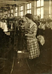 Girls Making Stockings in Ipswich Mills, Boston, Massachusetts