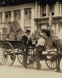 Messenger Boys in Conversation at Union Square, New York