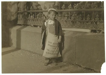 Newsboy Freddie Kafer, 5 or 6 Years Old, Selling Saturday Evening Posts at the Entrance to the State Capitol, Sacramento, California, 1915