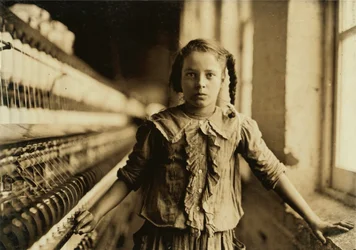 Portrait of Young Girl Working as Spinner at Cotton Mill, Whitnel, North Carolina