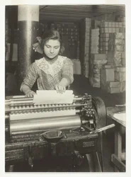 Young Worker in Paper Box Factory