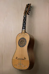 Chitarra battente (guitar), musical instrument made in the workshop of the luthier Pasquale Scala in Praiano, Campania. Italy, 20th century