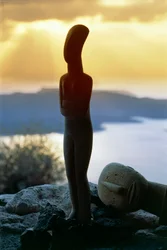 Cycladic Idol on the Coast, Cyclades Islands, Greece