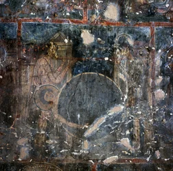 Fresco in Monastery of Agios Georgios, Diavaide, Crete, Greece