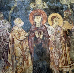Frescoes in Church in Alikampos, Crete, Greece