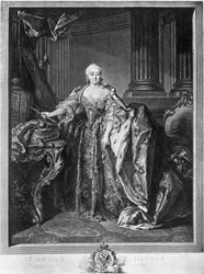 Portrait of Elizabeth Petrovna, Empress of Russia, Engraving