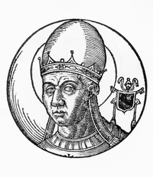 Portrait of Saint Zosimus, 41st Pope of the Catholic Church, Engraving