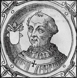 Portrait of Stephen II, or III, 92nd Pope of the Catholic Church, Engraving