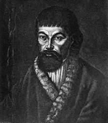 Portrait of Yemelyan Ivanovich Pugachov (ca 1742-1775), leader of major Cossack and peasant rebellion in Russia in 1773-1774