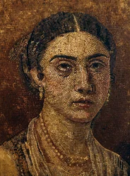 Portrait of a young woman, mosaic from Herculaneum. Roman civilization