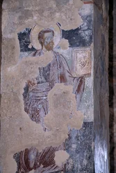 Saint, Fresco in Church of Agios Nikolaos, Byzantine City of Mystras