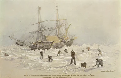 Incidents on a Trading Journey: HMS Terror as she Appeared After Being Thrown Up by the Ice in Frozen Channel