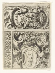 Cartouche with Animal Head and Below a Cartouche with Madonna and Child (Divertimenti di Livio Meus series)